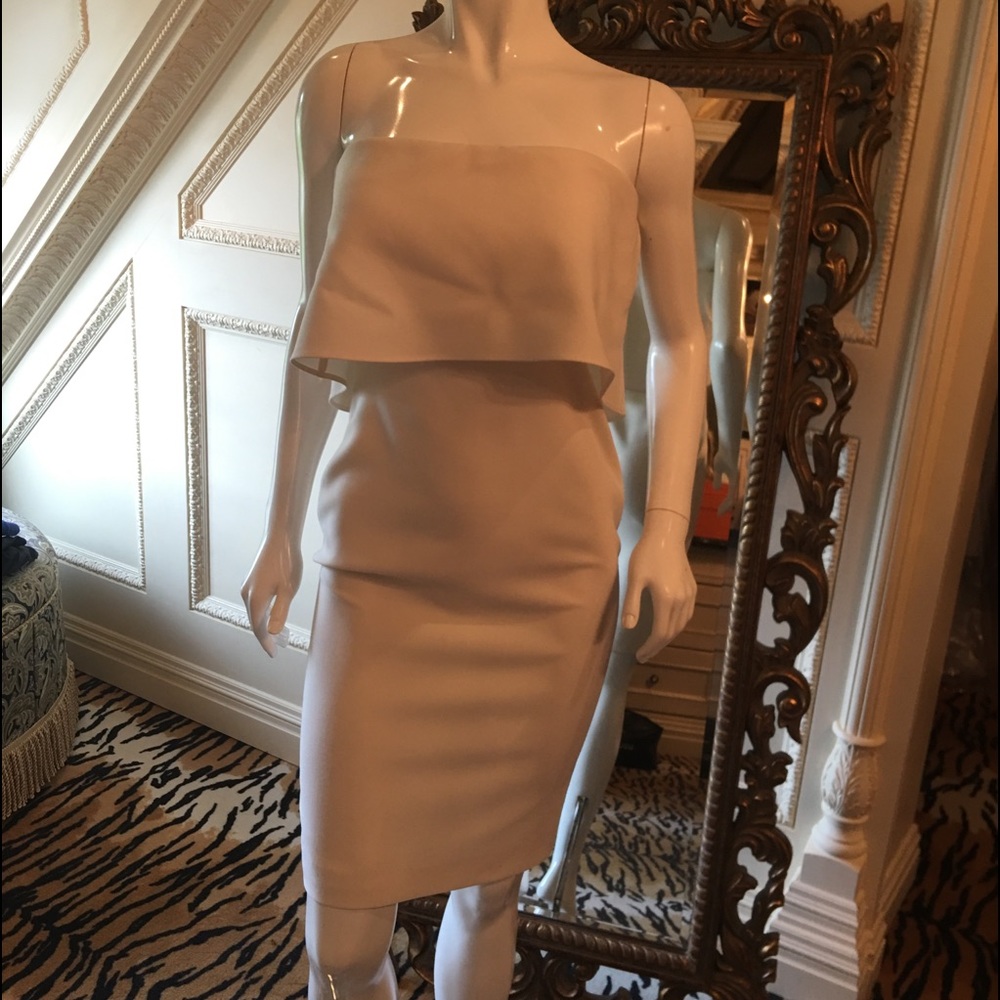 White strapless dress